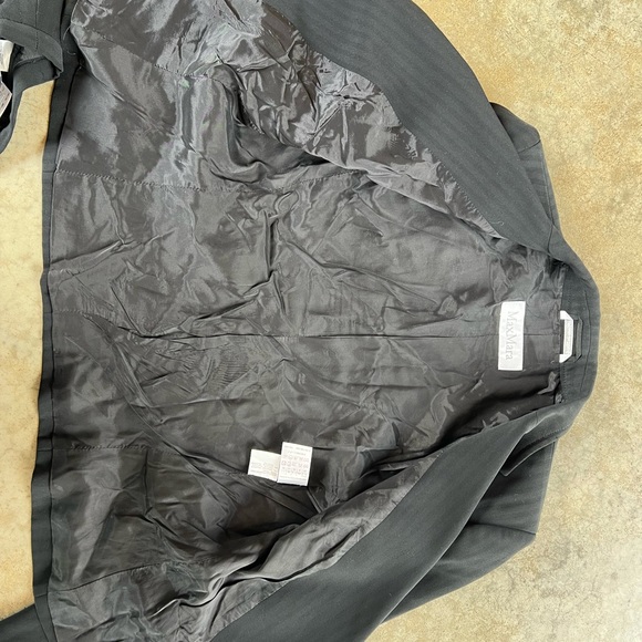 MaxMara 2 piece suit blazer skirt stripe black 8 - Picture 8 of 11